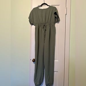 Maternity Rollup Sleeve Tie Front Jumpsuit